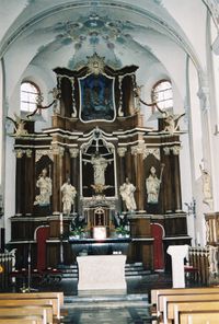 Altar der Villmarer Pfarrkirche, Ferienhaus im Lahntal, NaturaVita Villmar